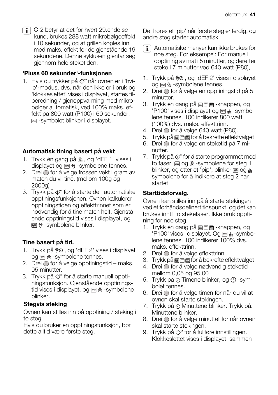 Electrolux EMS20300OX User Manual | Page 41 / 88