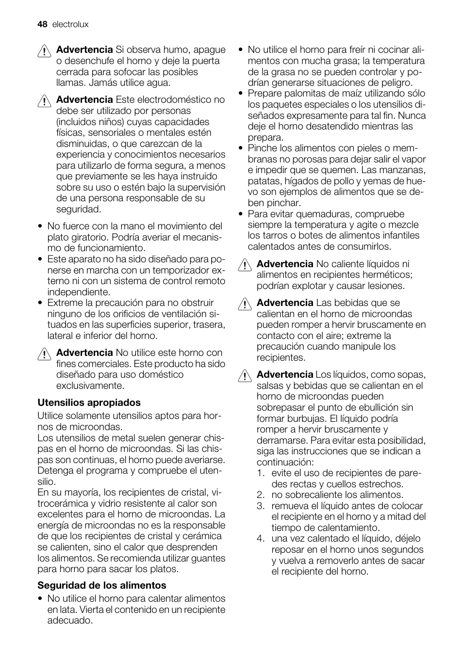 Electrolux EMS20300OX User Manual | Page 48 / 88