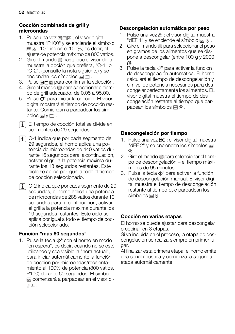 Electrolux EMS20300OX User Manual | Page 52 / 88