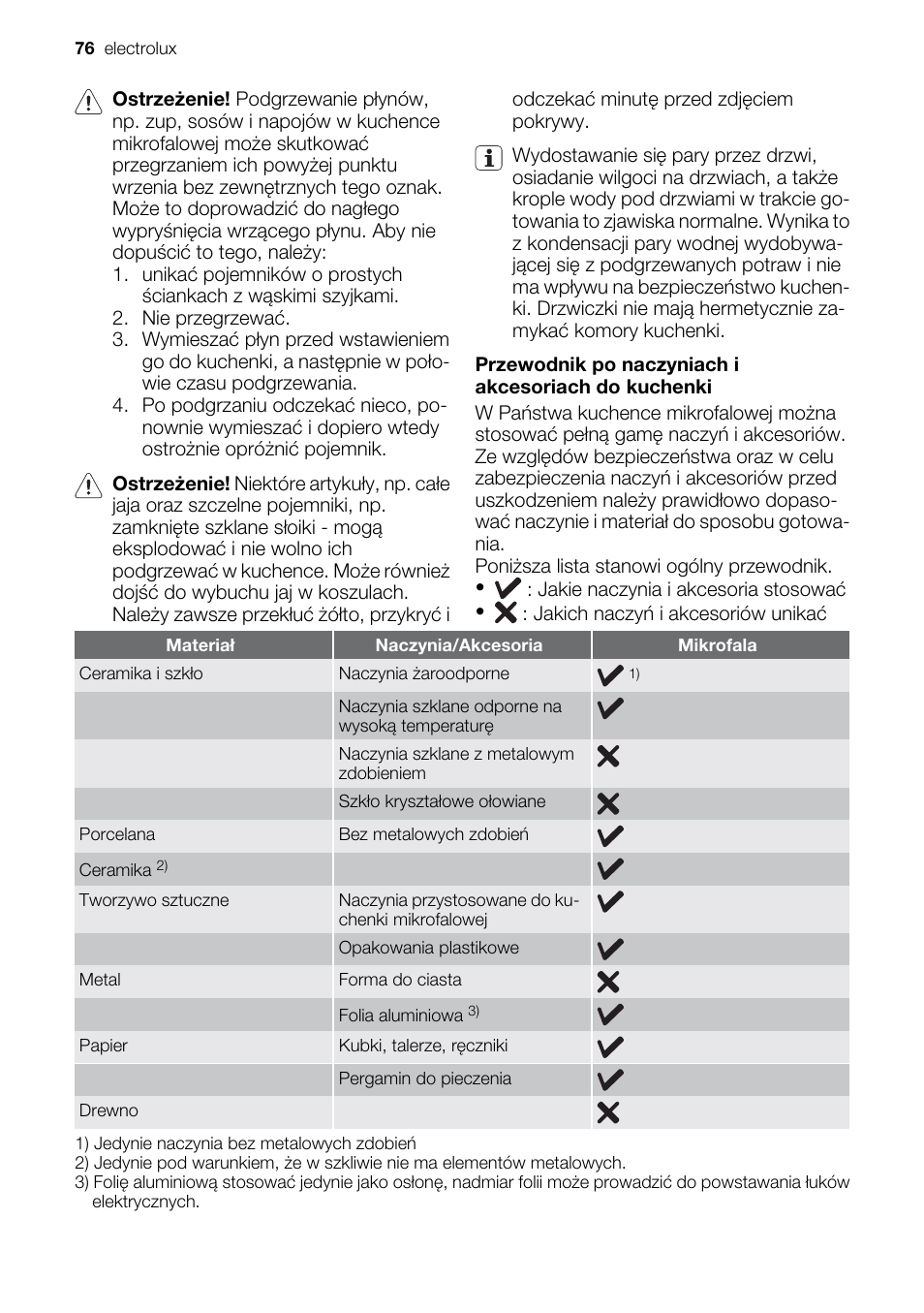 Electrolux EMS20300OX User Manual | Page 76 / 88