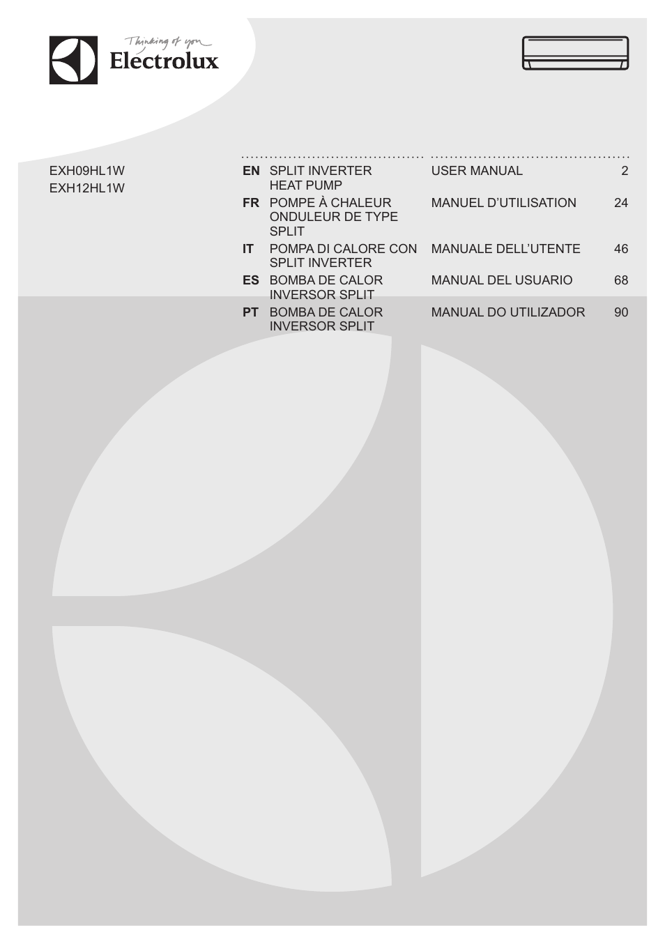 Electrolux EXH12HL1WE User Manual | 112 pages