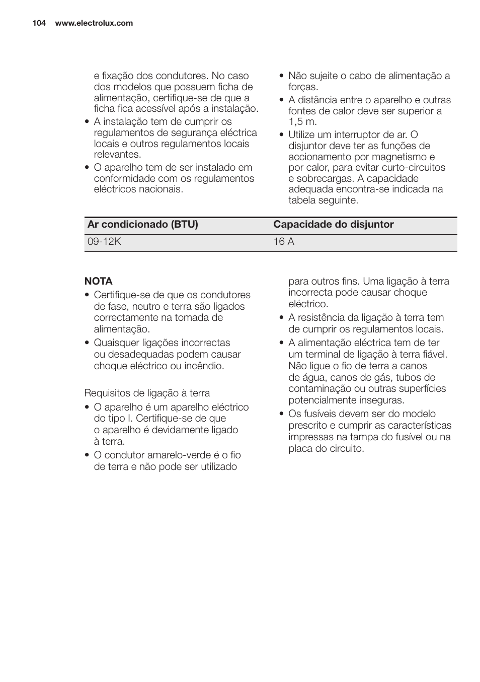 Electrolux EXH12HL1WE User Manual | Page 104 / 112