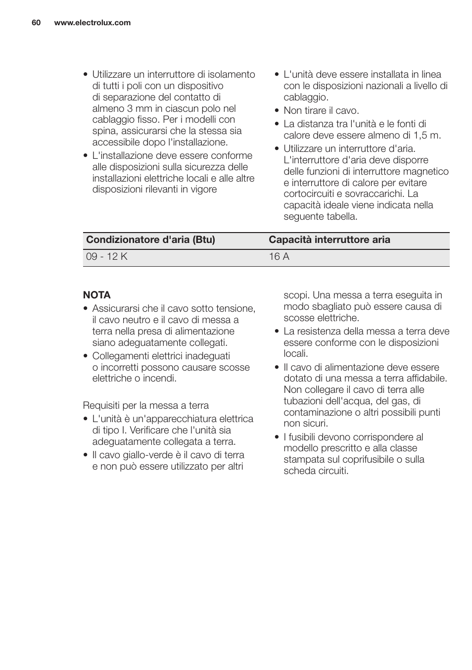 Electrolux EXH12HL1WE User Manual | Page 60 / 112