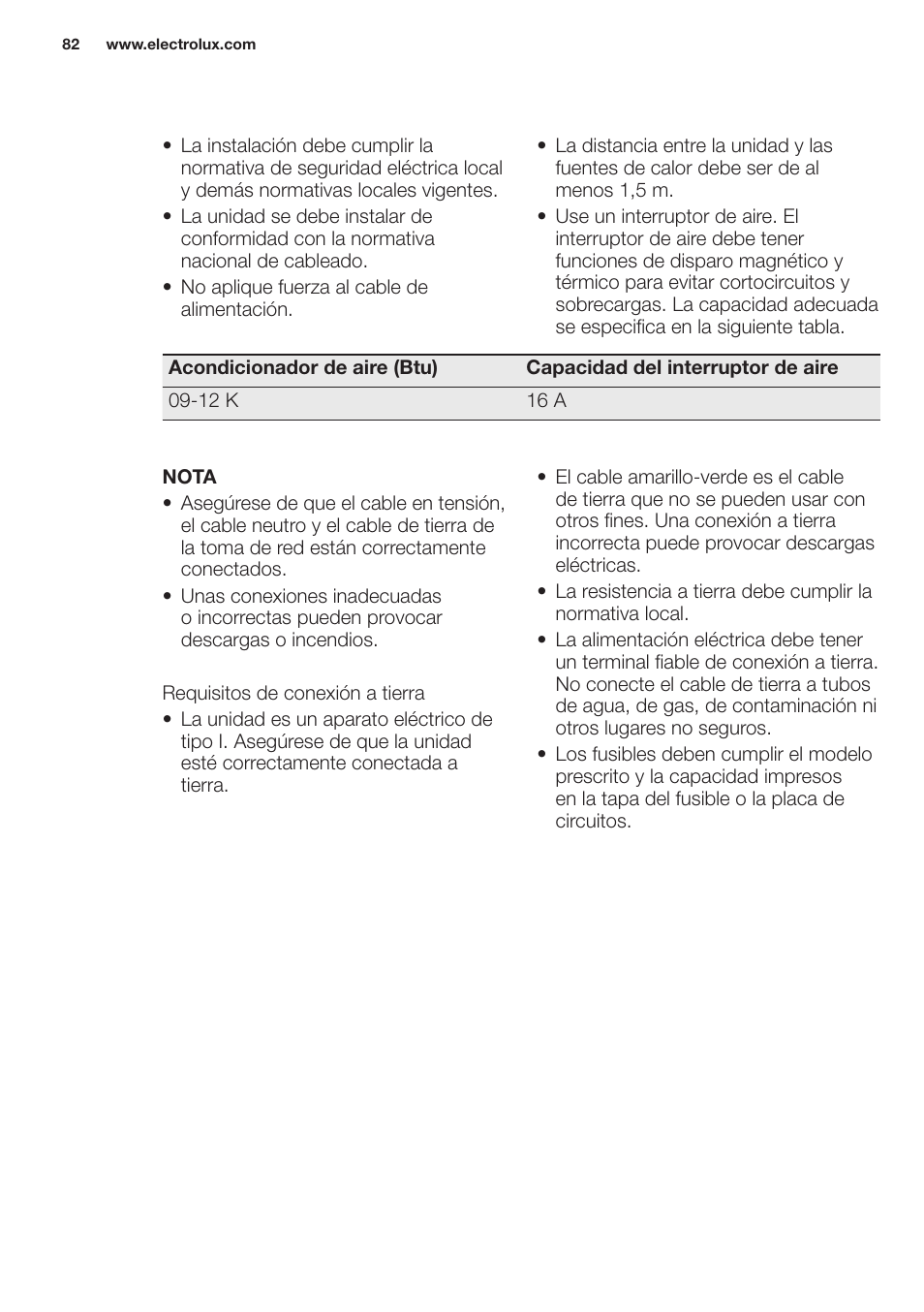 Electrolux EXH12HL1WE User Manual | Page 82 / 112