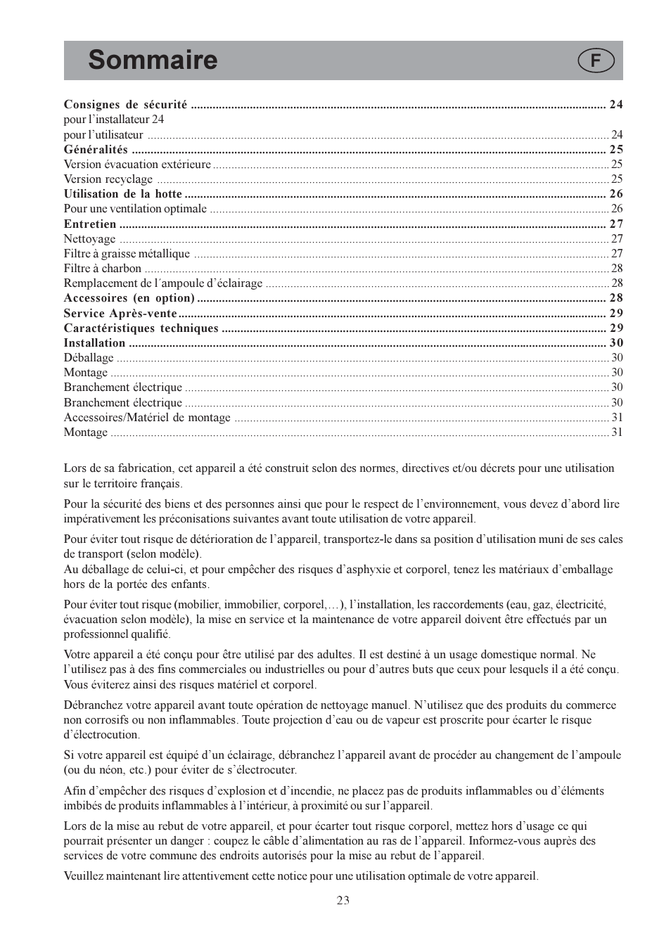 Sommaire | Electrolux EFP6440X User Manual | Page 23 / 68