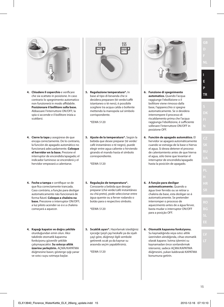Electrolux EEWA5200 User Manual | Page 15 / 60