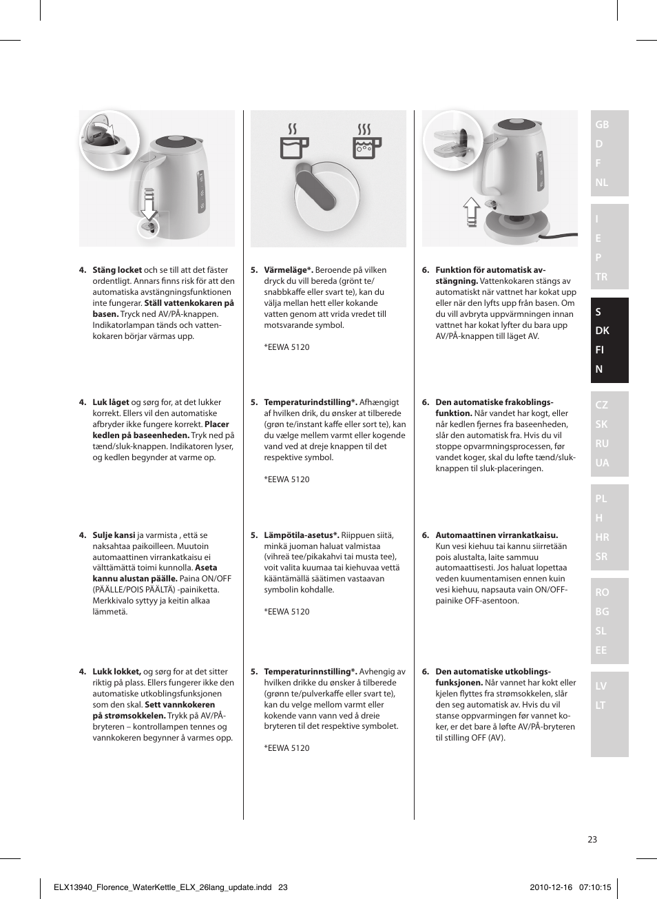 Electrolux EEWA5200 User Manual | Page 23 / 60