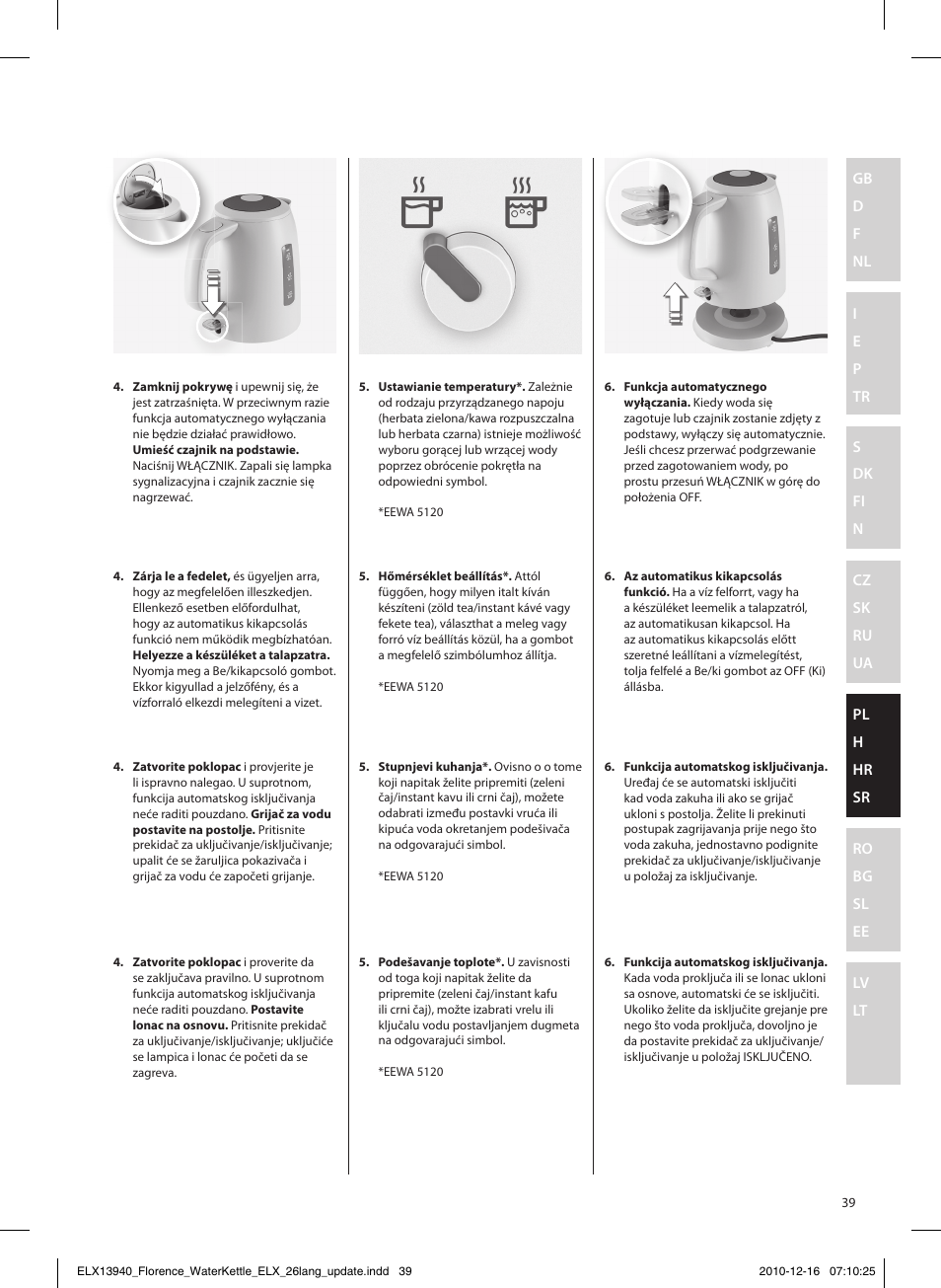 Electrolux EEWA5200 User Manual | Page 39 / 60