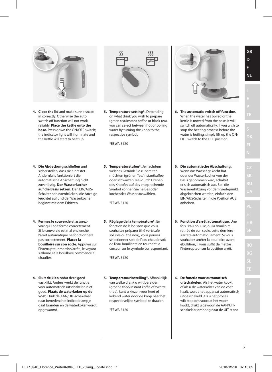 Electrolux EEWA5200 User Manual | Page 7 / 60