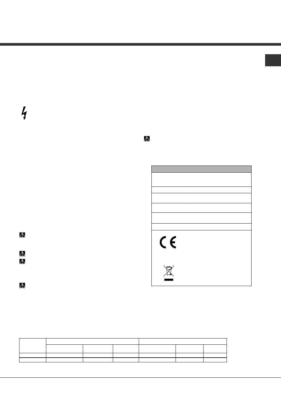 Avvertenze per il primo lavaggio | Hotpoint Ariston LFS 216 IX FR User Manual | Page 3 / 84