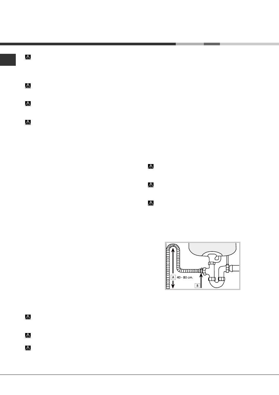 Installation, Positionierung und nivellierung, Wasser- und elektroanschlüsse | Hotpoint Ariston LFS 216 IX FR User Manual | Page 38 / 84