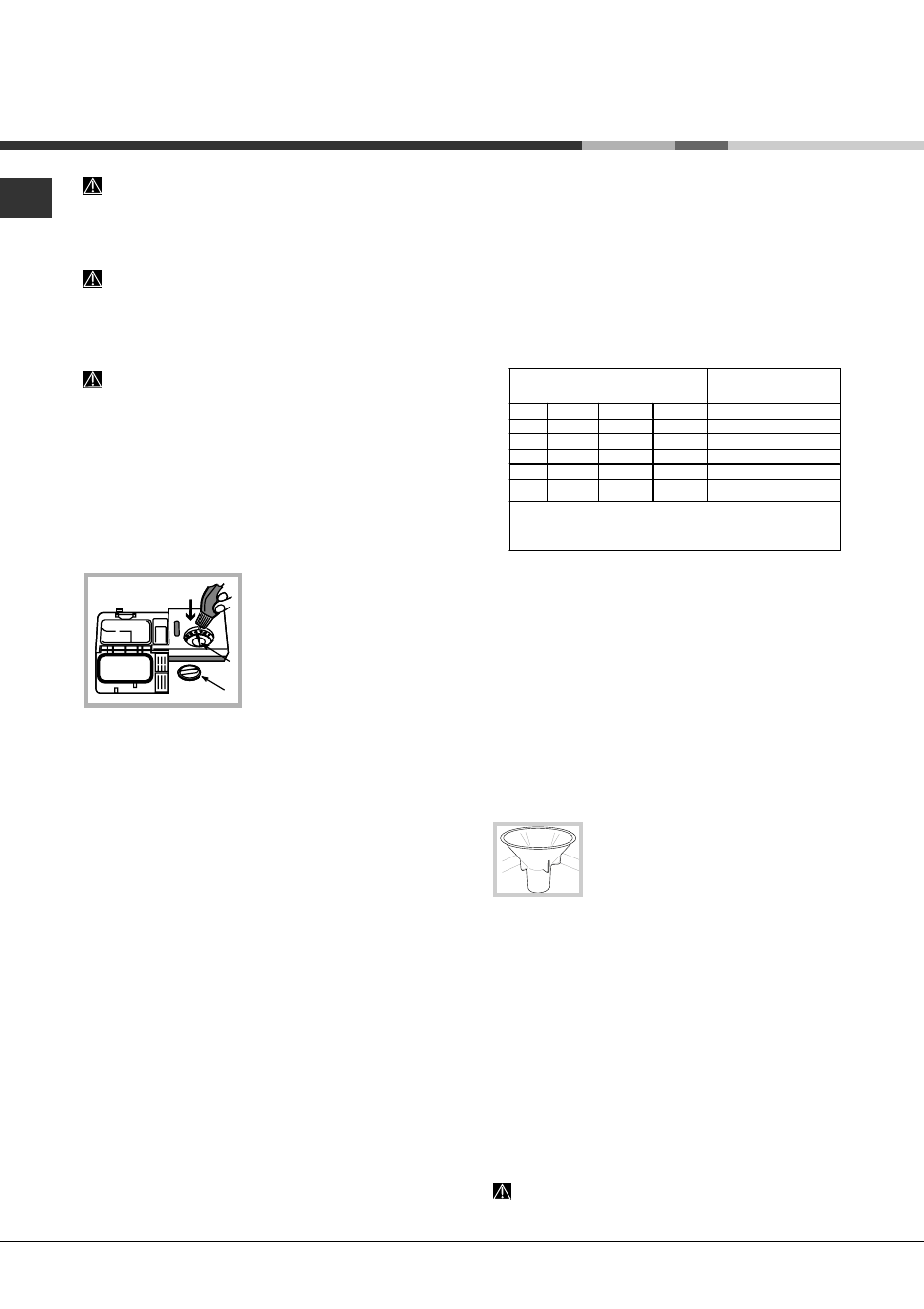 Klarspüler und regeneriersalz, Einfüllen des klarspülers, Einfüllen des regeneriersalzes | Hotpoint Ariston LFS 216 IX FR User Manual | Page 44 / 84