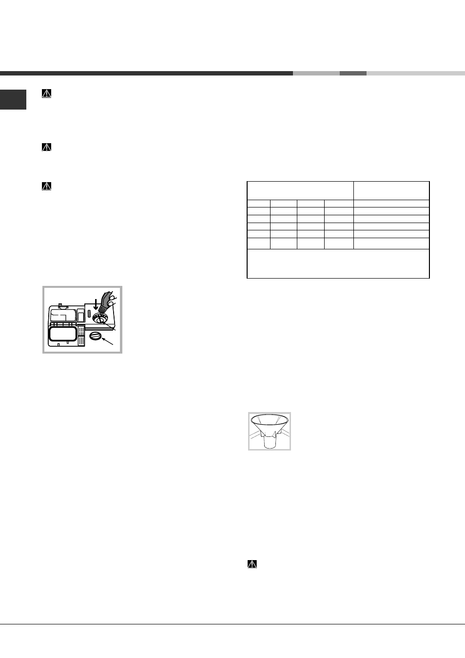 Rinse aid and refined salt, Measuring out the rinse aid, Measuring out the refined salt | Hotpoint Ariston LFSA+ 2164 A IX User Manual | Page 20 / 84