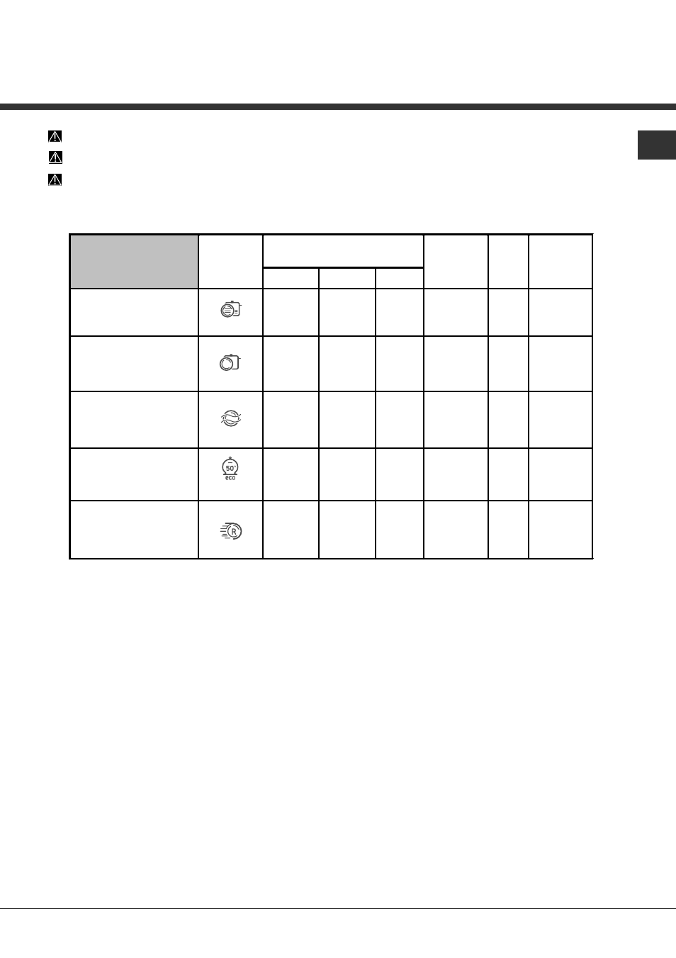 Programma’s | Hotpoint Ariston LFSA+ 2164 A IX User Manual | Page 55 / 84