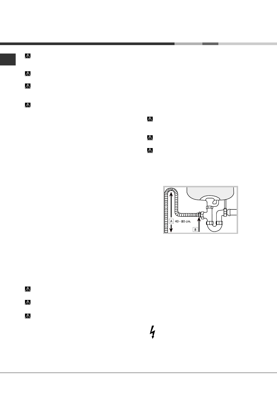 Instalación, Colocación y nivelación, Conexiones hidráulicas y eléctricas | Hotpoint Ariston LFSA+ 2164 A IX User Manual | Page 62 / 84