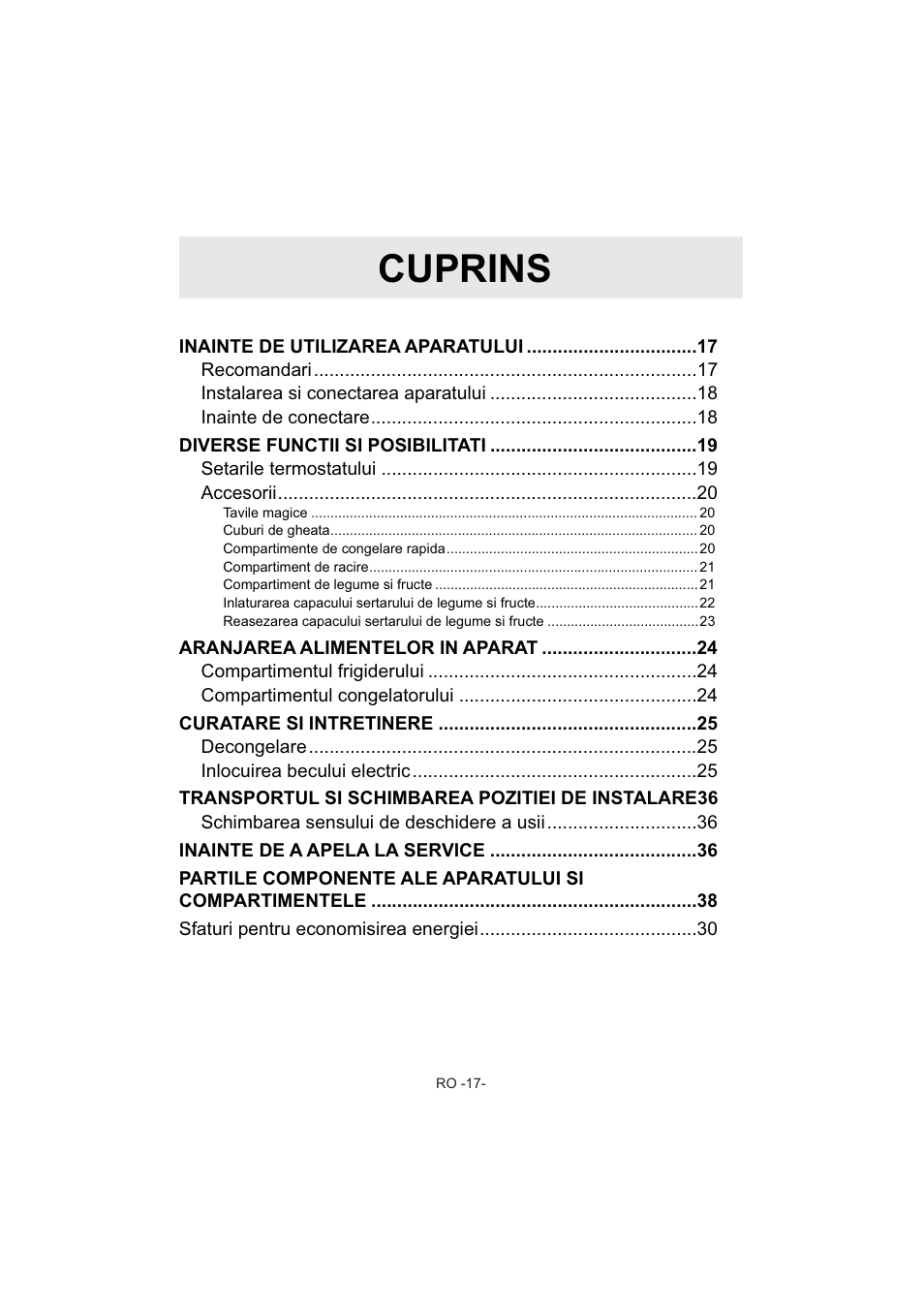 Cuprins | Electrolux EJF4440AOW User Manual | Page 19 / 136