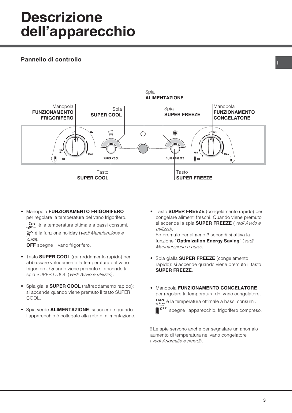 Descrizione dellapparecchio | Hotpoint Ariston Combiné Quadrio 4D AA W-HA User Manual | Page 3 / 60