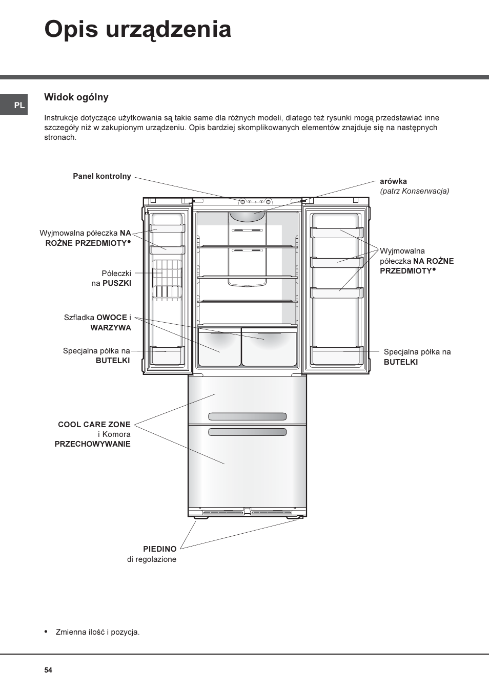 Opis urz¹dzenia | Hotpoint Ariston Combiné Quadrio 4D AA W-HA User Manual | Page 54 / 60