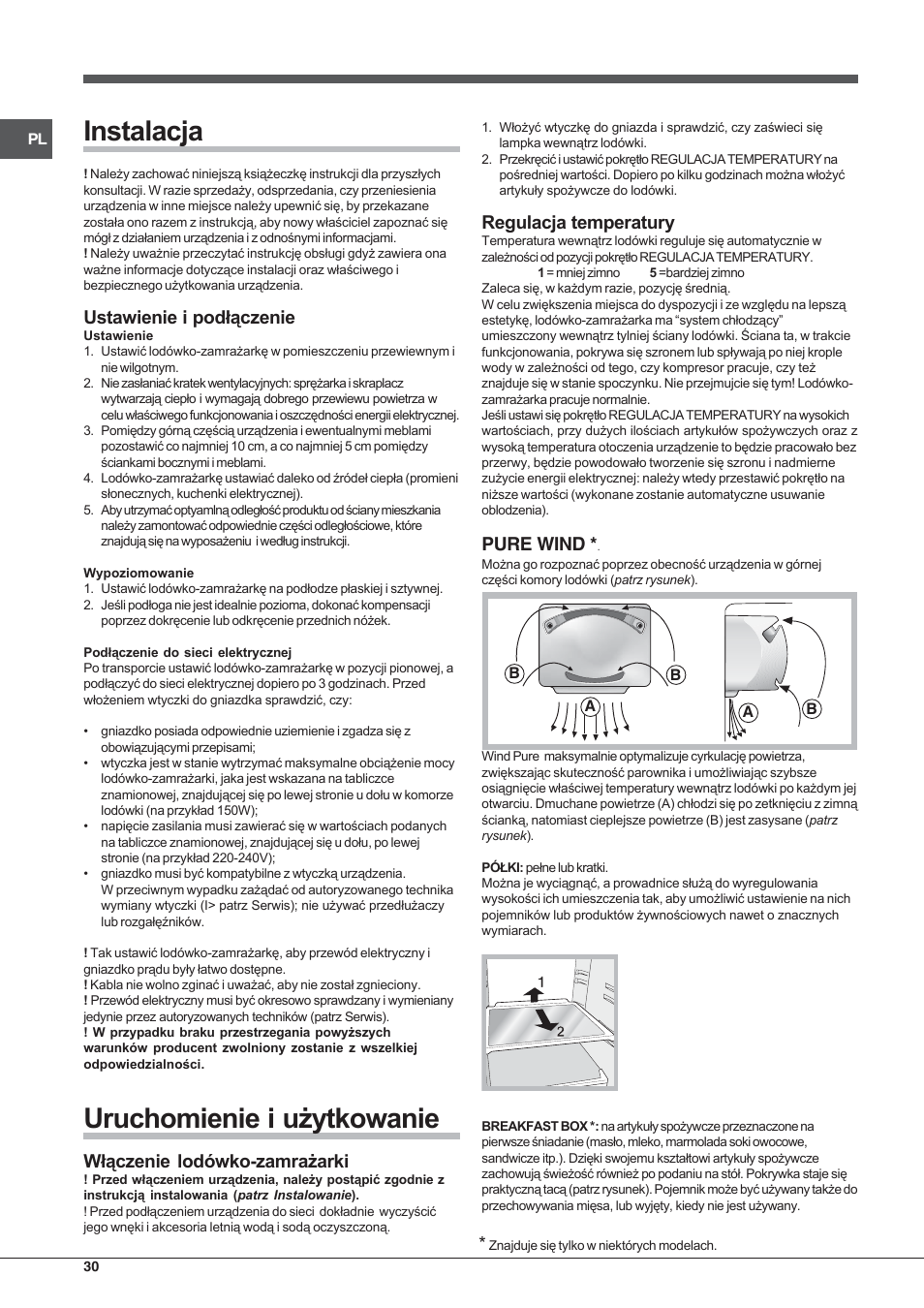 Pure wind | Hotpoint Ariston Double porte NMTM 1921 VWB-HA User Manual | Page 30 / 44