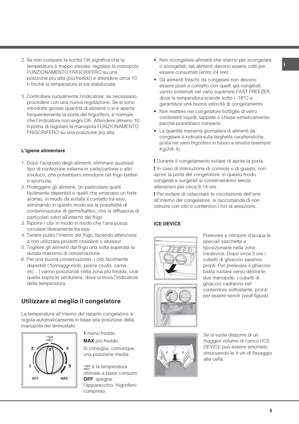 Utilizzare al meglio il congelatore | Hotpoint Ariston Double porte NMTM 1922 FWB-HA User Manual | Page 5 / 40