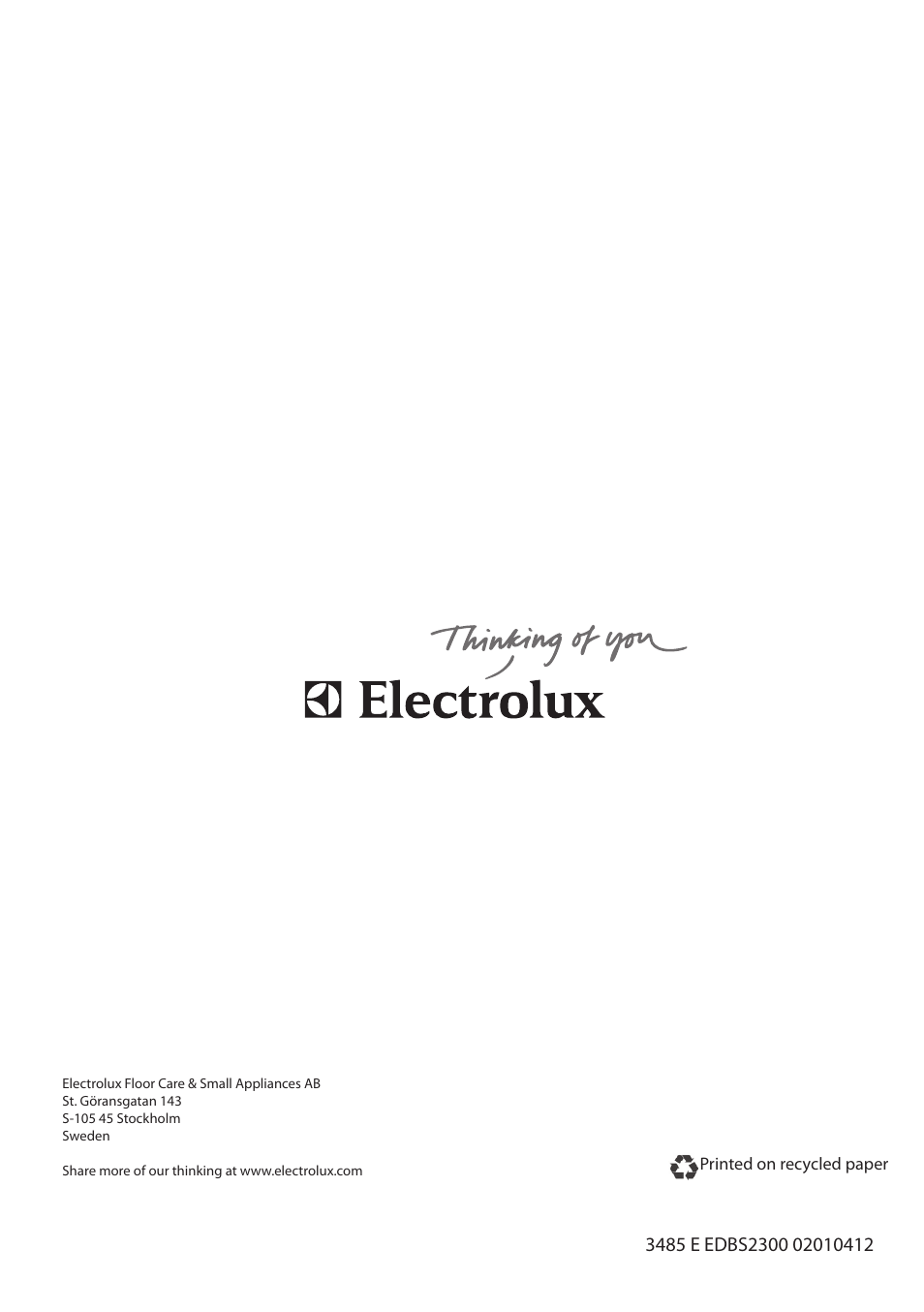 Electrolux EDBS2300 User Manual | Page 124 / 124