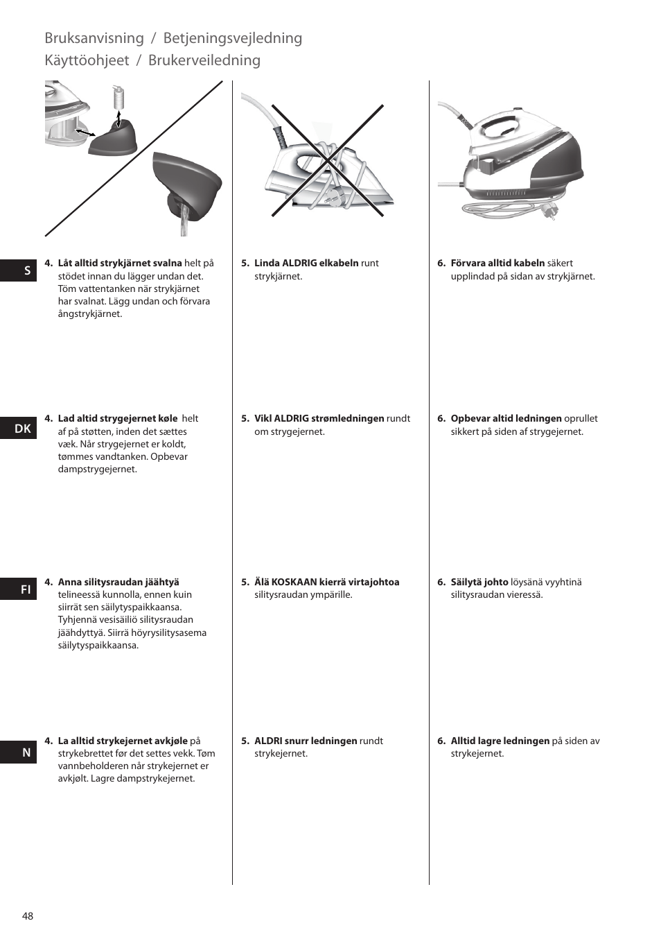 Brukerveiledning, Bruksanvisning, Betjeningsvejledning | Käyttöohjeet | Electrolux EDBS2300 User Manual | Page 48 / 124