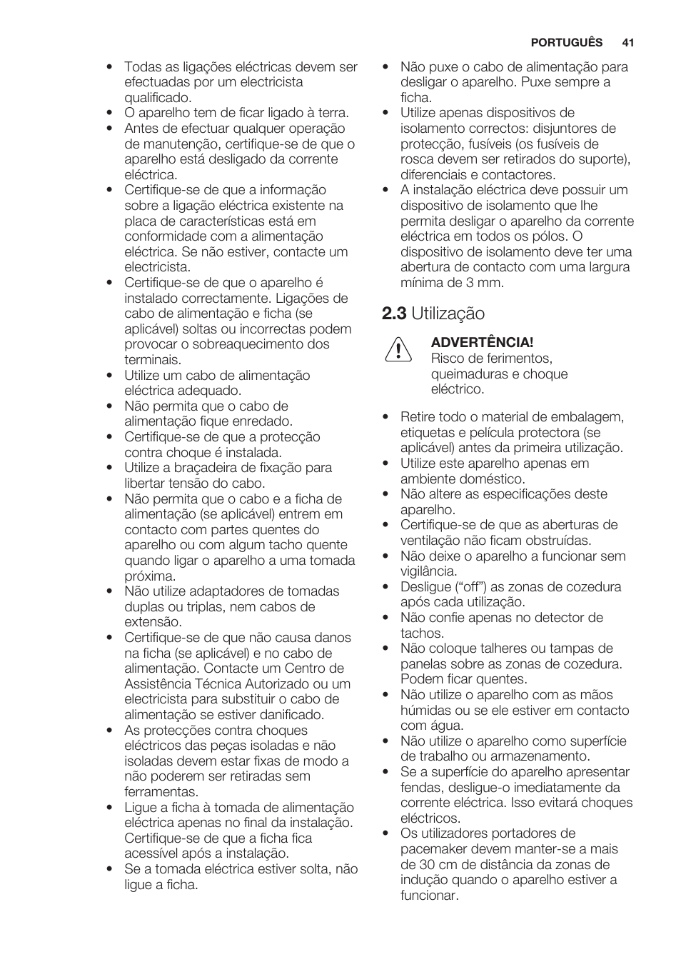 3 utilização | Electrolux EHO8840FOG User Manual | Page 41 / 76