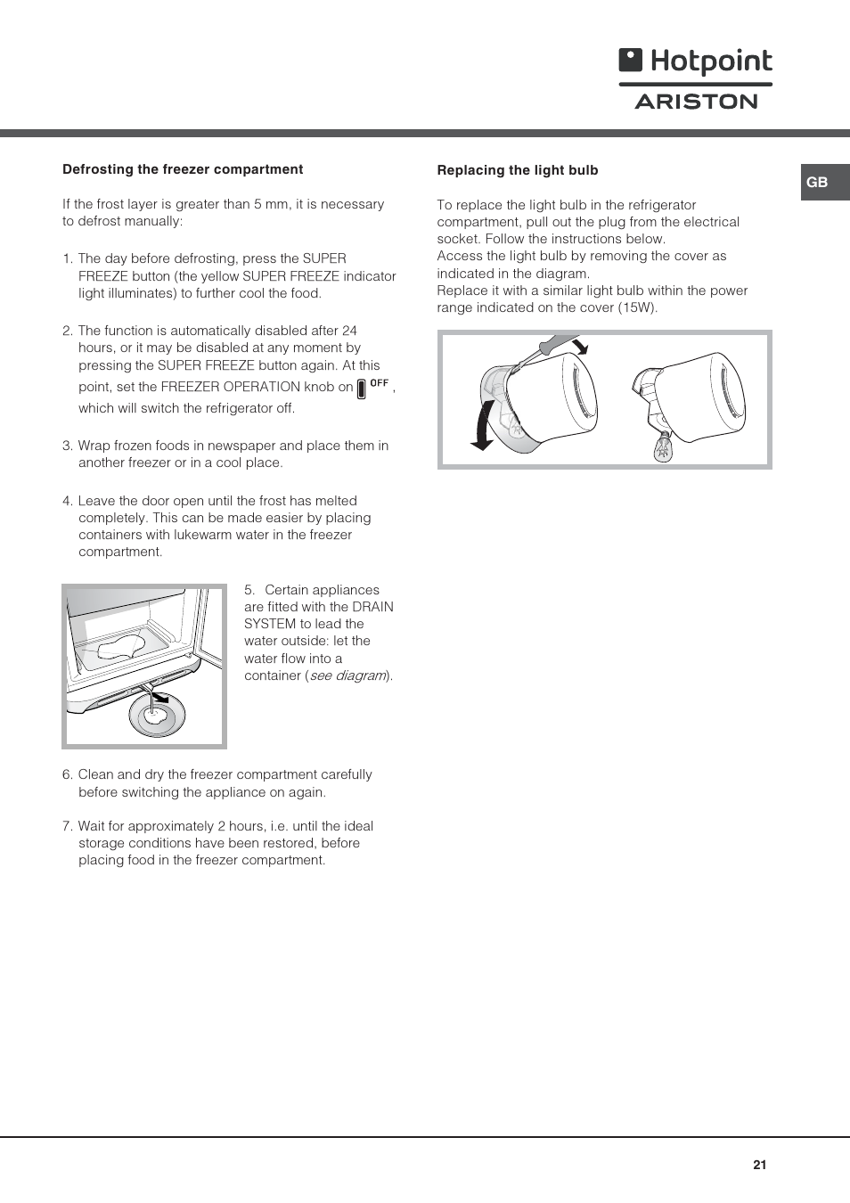 Hotpoint Ariston Combiné NMBL 1922 CVW-HA User Manual | Page 21 / 60