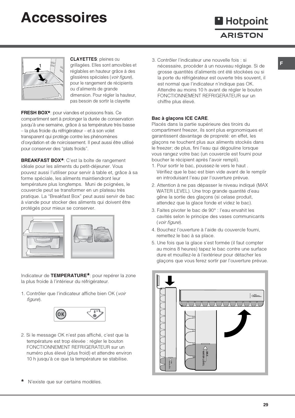 Accessoires | Hotpoint Ariston Combiné NMBL 1922 CVW-HA User Manual | Page 29 / 60