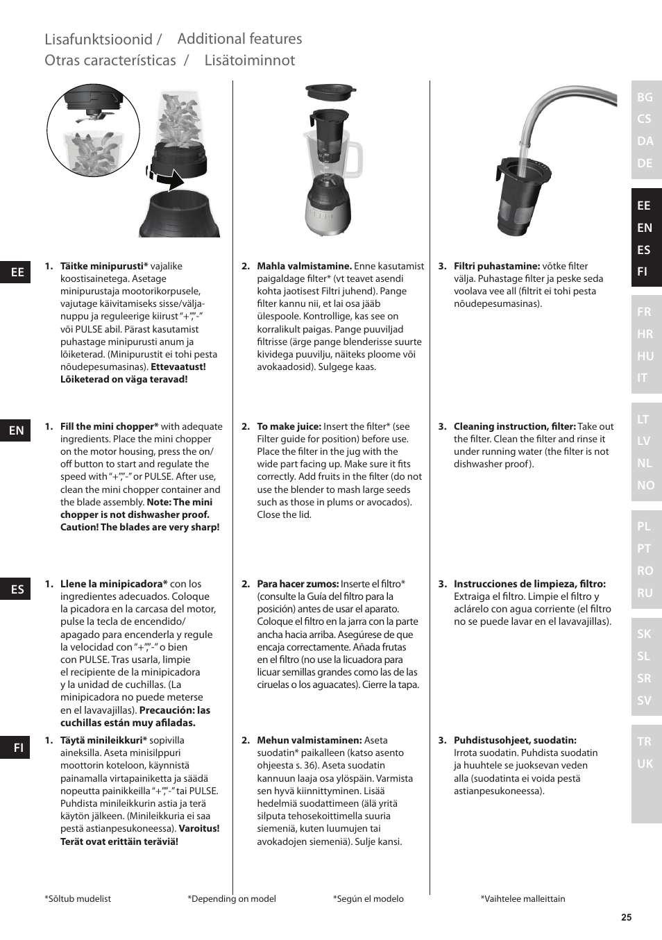 Otras características | Electrolux ESB3400 User Manual | Page 25 / 112