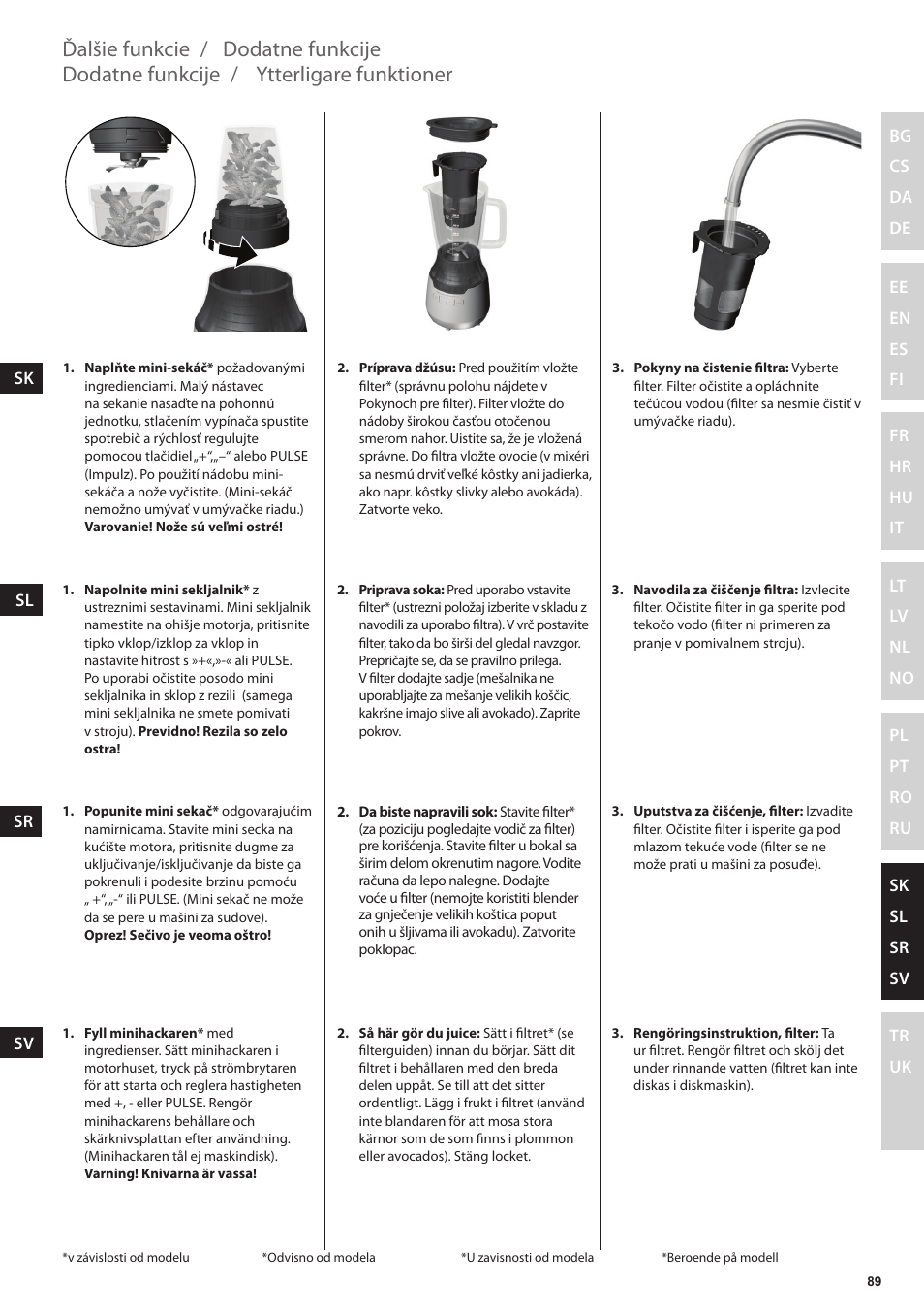 Dodatne funkcije | Electrolux ESB3400 User Manual | Page 89 / 112