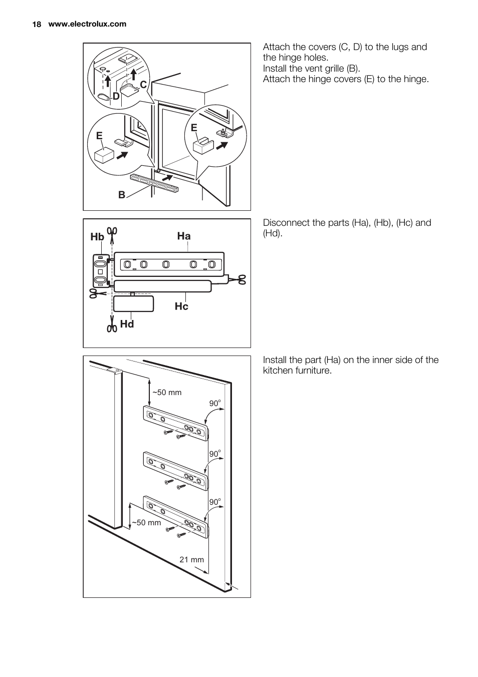 Eb d c | Electrolux ERN3313AOW User Manual | Page 18 / 24