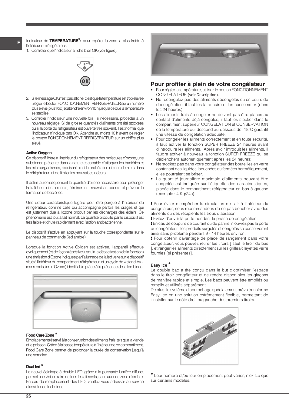 Pour profiter à plein de votre congélateur | Hotpoint Ariston Combiné EBLH 18213 F O3 User Manual | Page 26 / 52