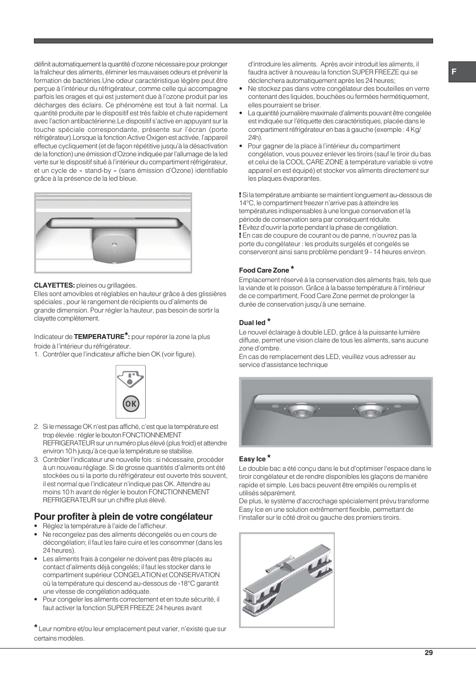 Pour profiter à plein de votre congélateur | Hotpoint Ariston Combiné EBYH 18213 F O3 User Manual | Page 29 / 64
