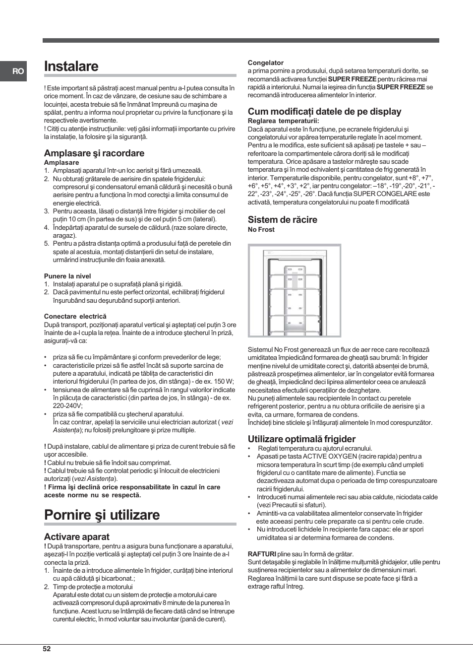Hotpoint Ariston Combiné EBYH 18213 F O3 User Manual | Page 52 / 64