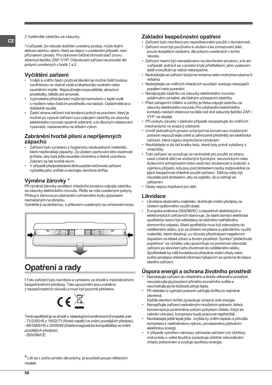 Hotpoint Ariston Combiné EBYH 18213 F O3 User Manual | Page 58 / 64
