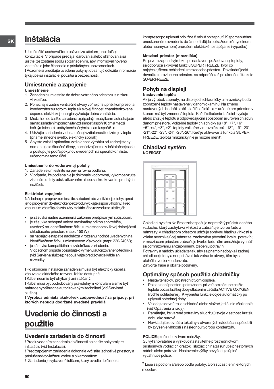 Hotpoint Ariston Combiné EBYH 18213 F O3 User Manual | Page 60 / 64