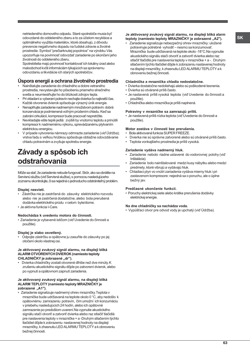 Hotpoint Ariston Combiné EBYH 18213 F O3 User Manual | Page 63 / 64