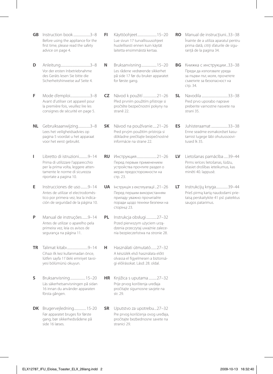 Electrolux EAT3100 User Manual | Page 2 / 48