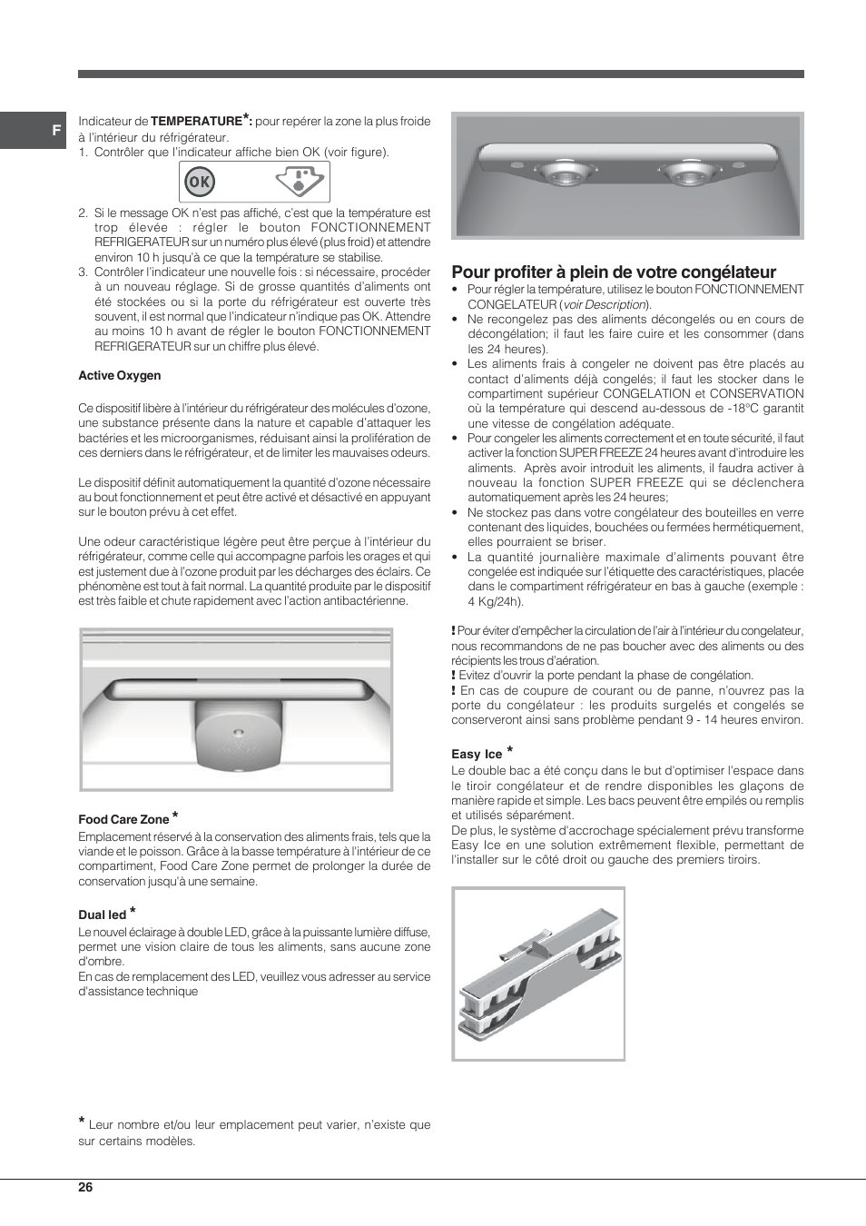 Pour profiter à plein de votre congélateur | Hotpoint Ariston Combiné EBLH 18223 F O3 User Manual | Page 26 / 52