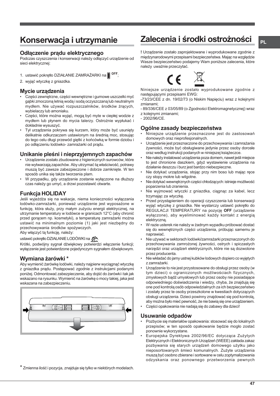 Hotpoint Ariston Combiné EBLH 18223 F O3 User Manual | Page 47 / 52