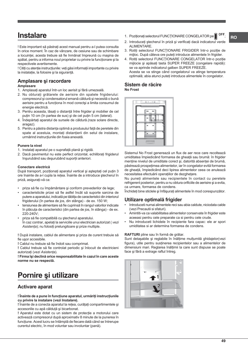 Hotpoint Ariston Combiné EBLH 18223 F O3 User Manual | Page 49 / 52