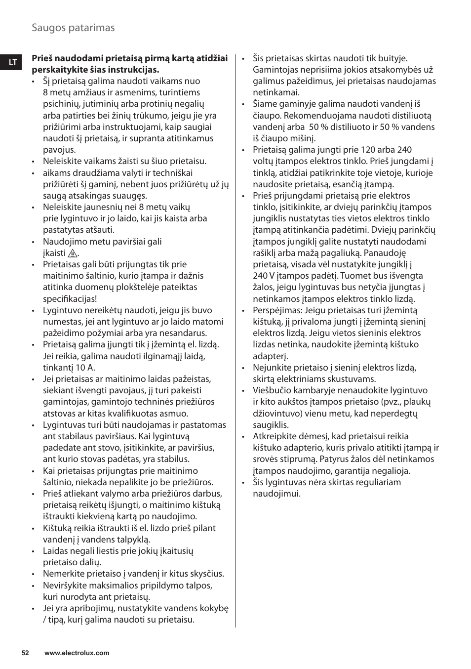 Electrolux EDBT800 User Manual | Page 52 / 108