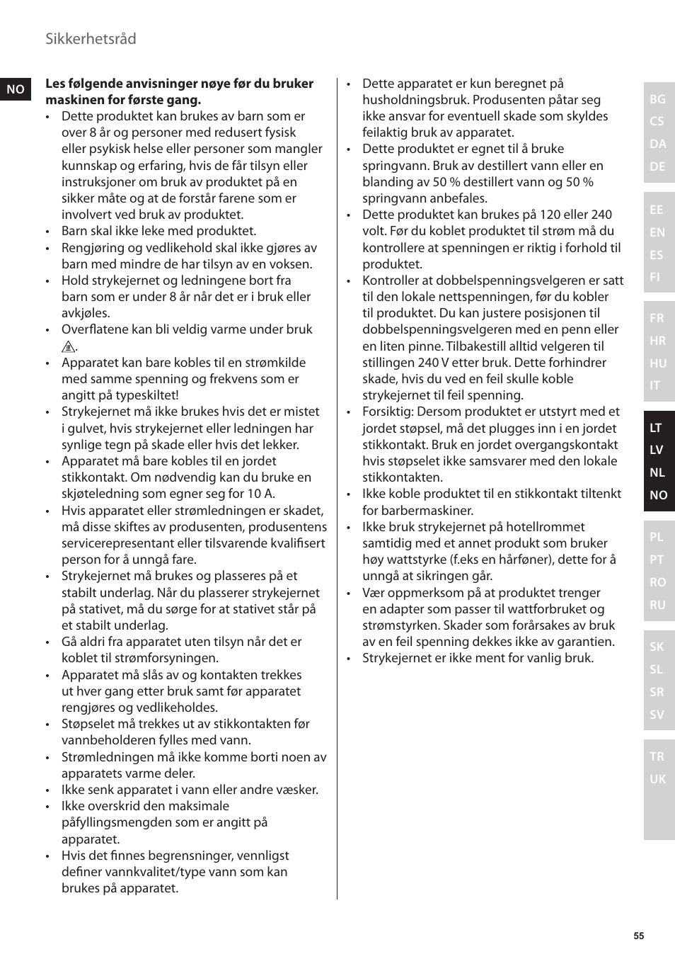 Electrolux EDBT800 User Manual | Page 55 / 108