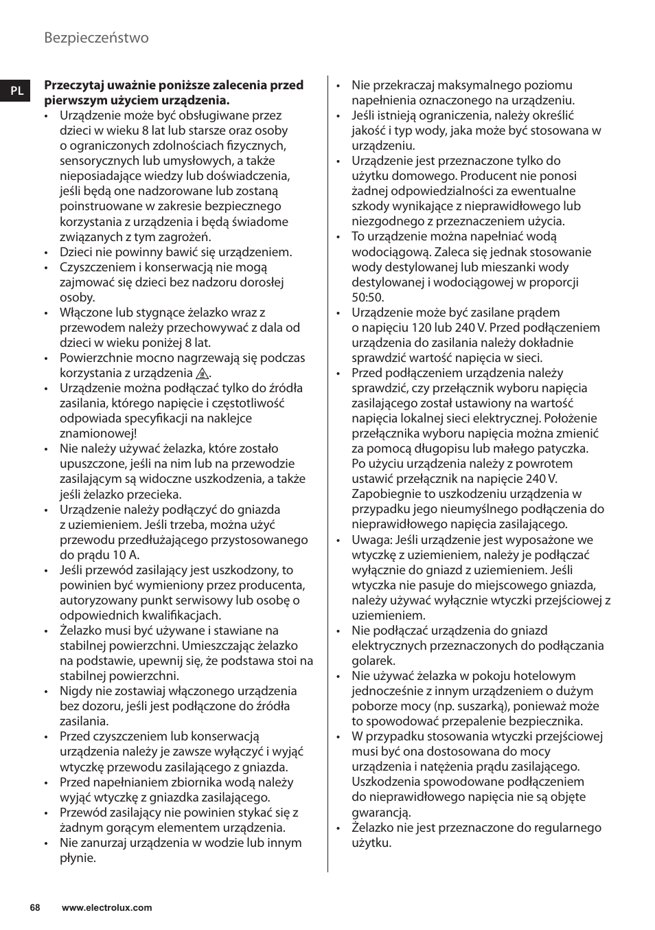 Electrolux EDBT800 User Manual | Page 68 / 108