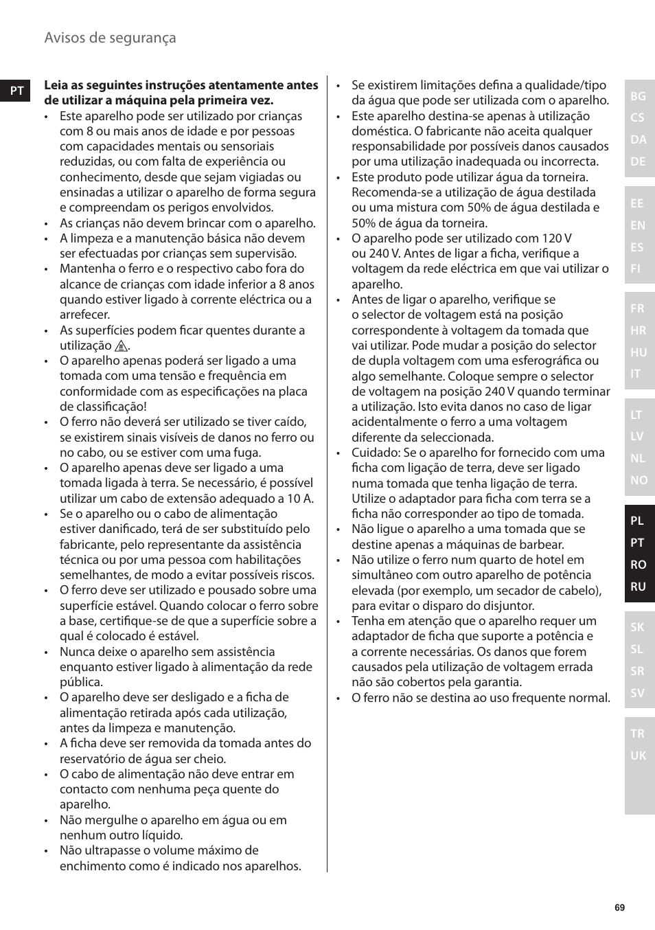 Electrolux EDBT800 User Manual | Page 69 / 108