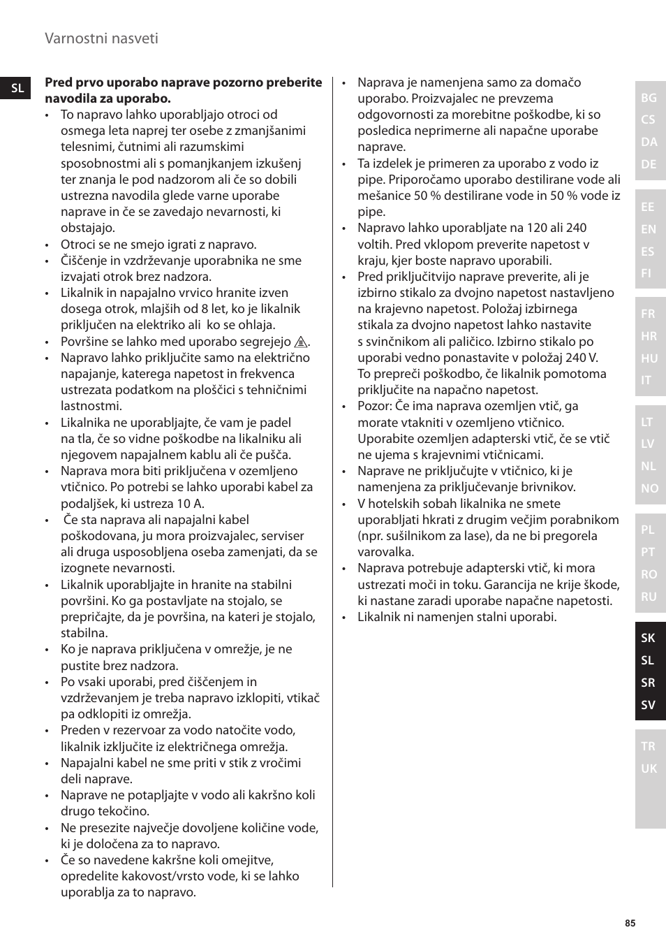 Electrolux EDBT800 User Manual | Page 85 / 108