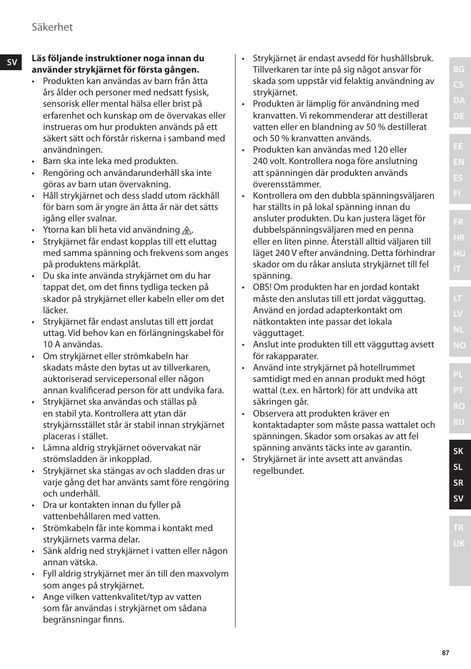 Electrolux EDBT800 User Manual | Page 87 / 108