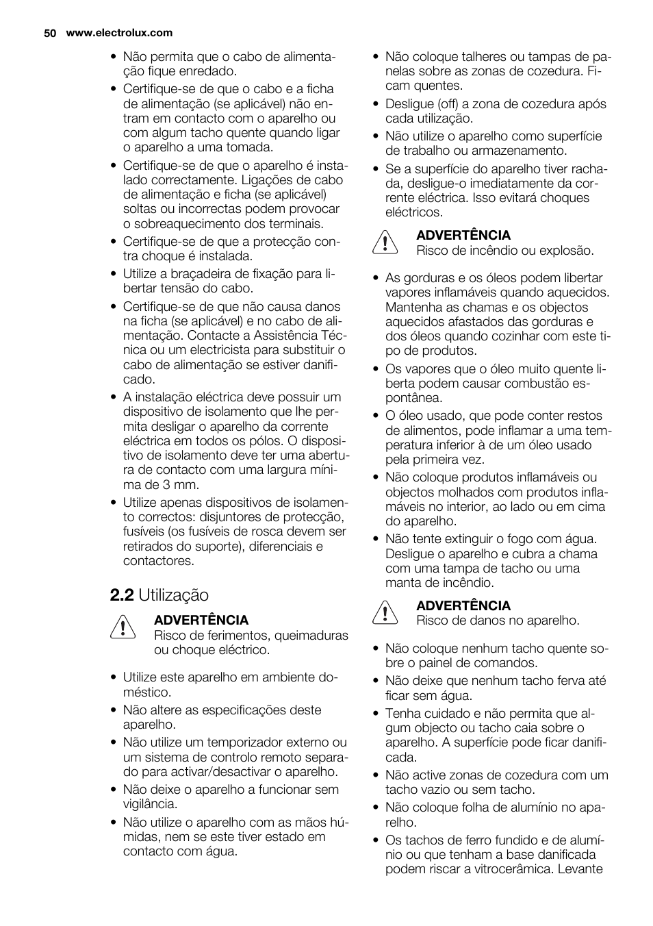 2 utilização | Electrolux EHF3920BOK User Manual | Page 50 / 72