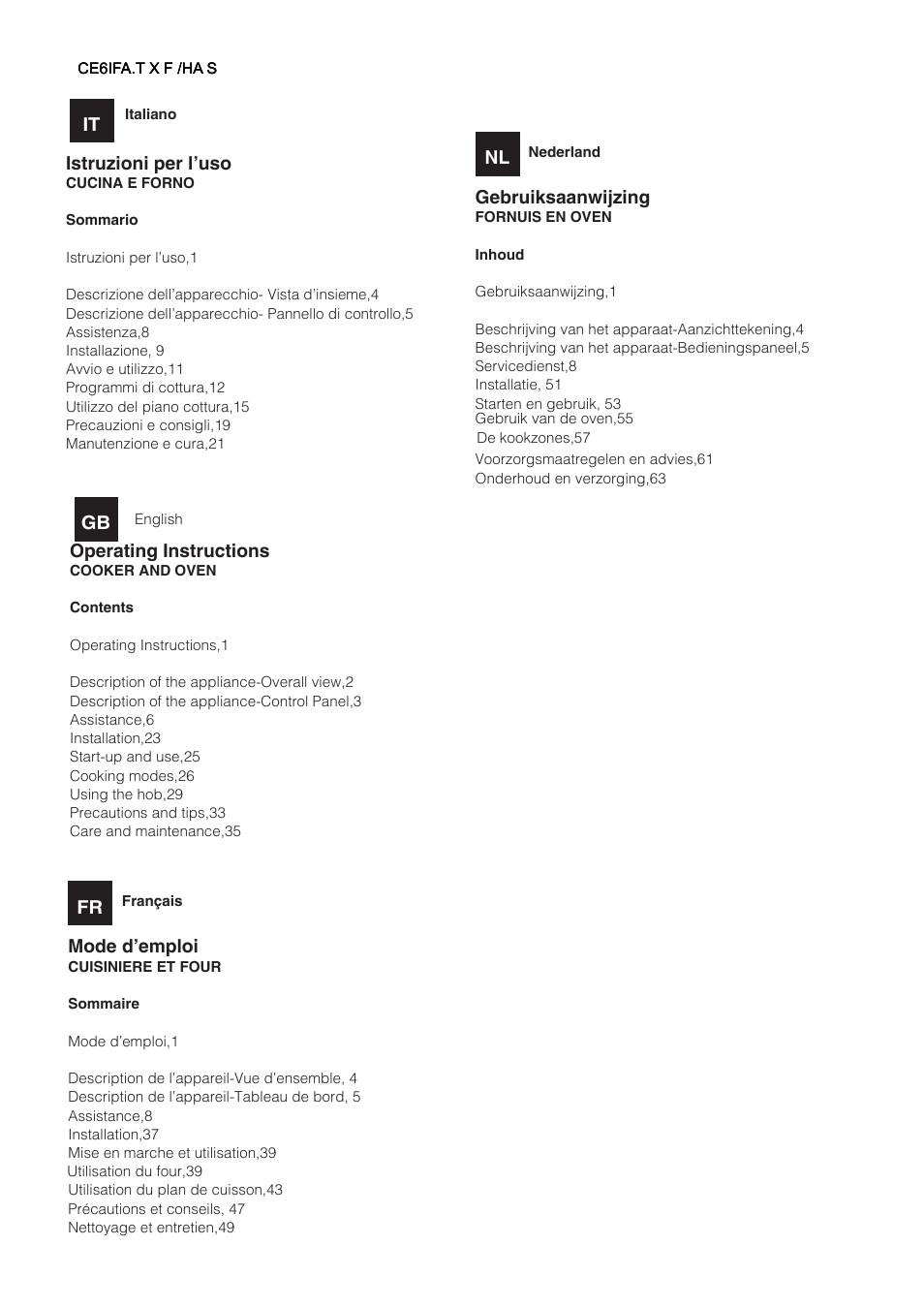 Hotpoint Ariston CE6IFA.T X F-HA S User Manual | 64 pages